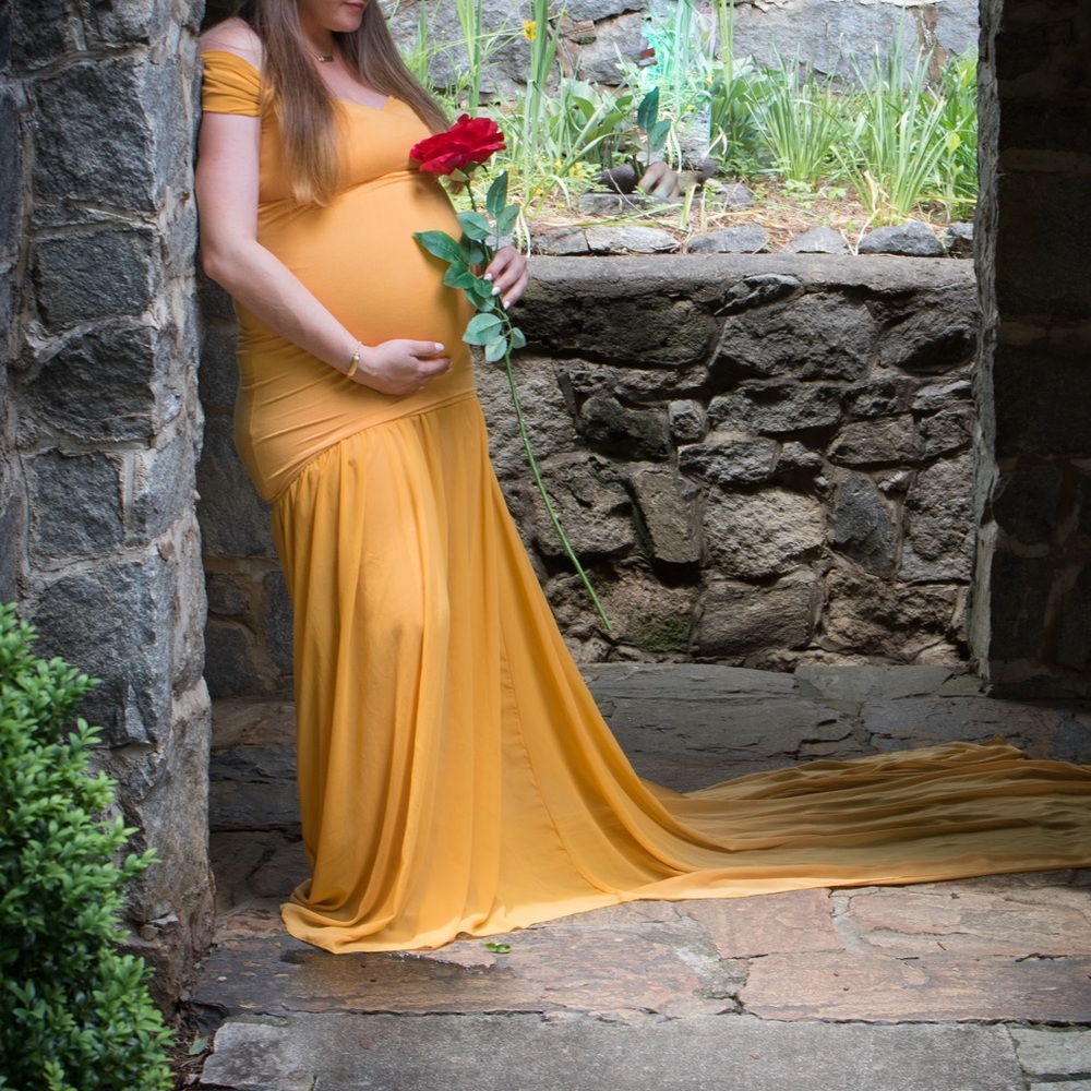 Golden Yellow Maternity Gown Size Large